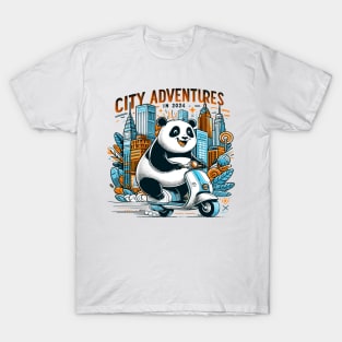 Pandas Urban Scooter Quest 2024 T-Shirt